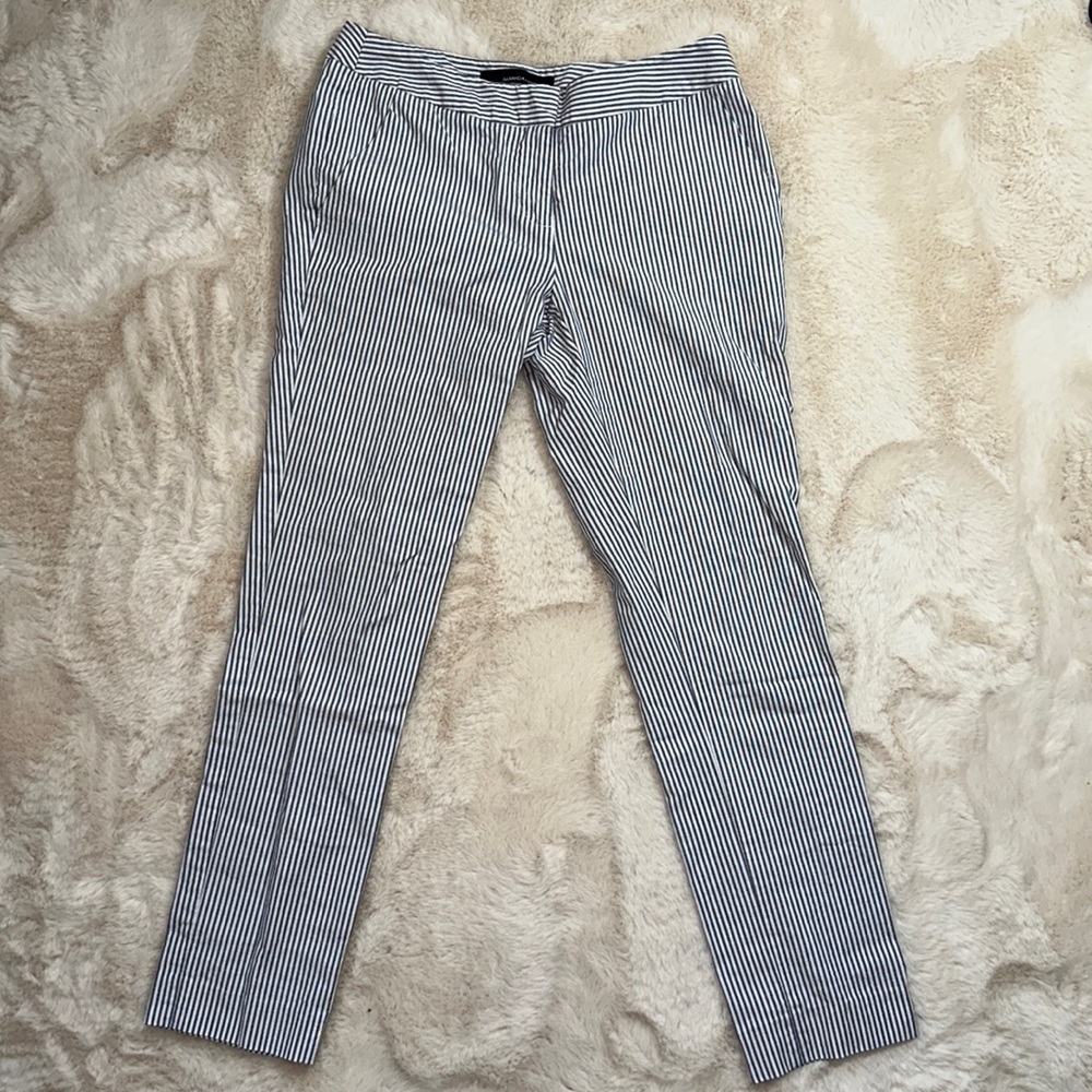 Amanda+Chelsea Pinstripe Cotton Dress Pants
